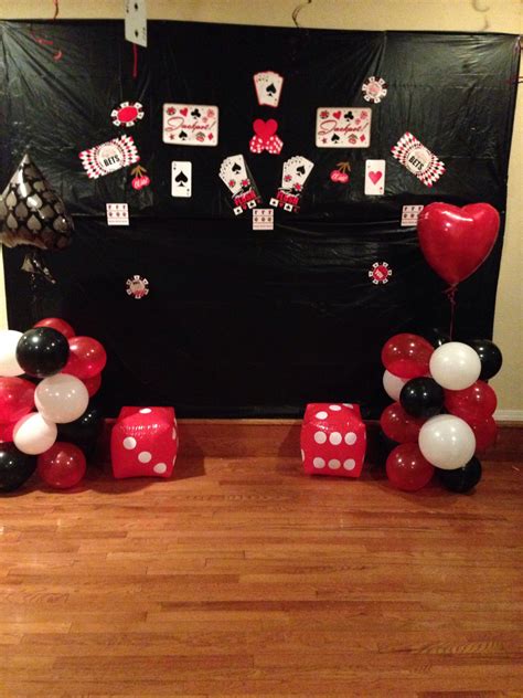 pink poker party decorations